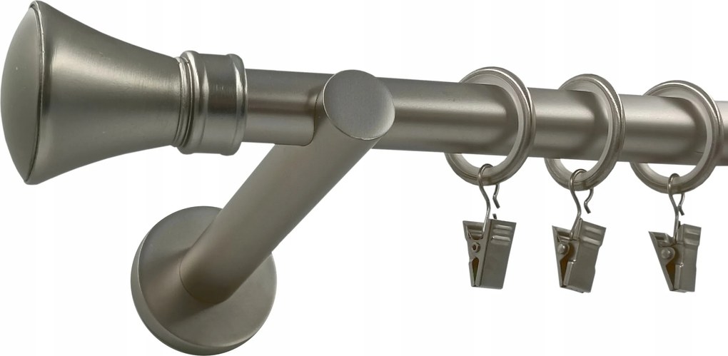 Fém fali Függönykarnis Szimpla ezüst Szatén 19 mm 120 cm Monaco