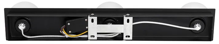 Modern fali lámpa fekete 48 cm IP44 3-lámpás - Cederic
