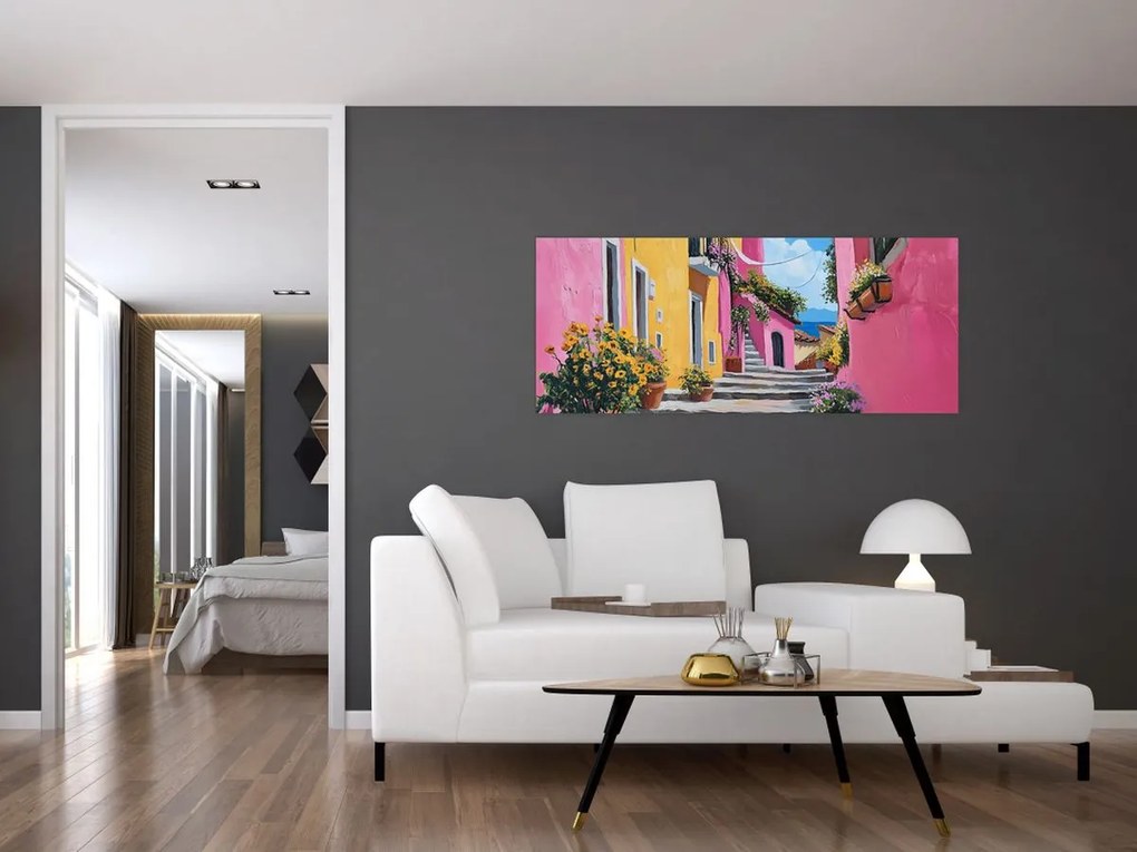 Kép - Rózsaszín sikátor (120x50 cm)
