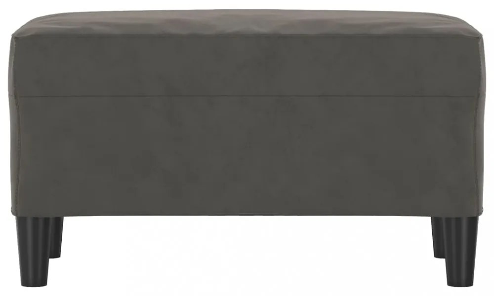sötétszürke bársony pad 70x35x41 cm