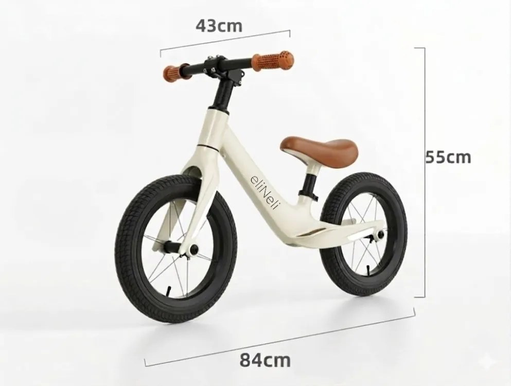 LUNA futóbicikli könnyű vázzal, 2 éves kortól, bézs ELIS design
