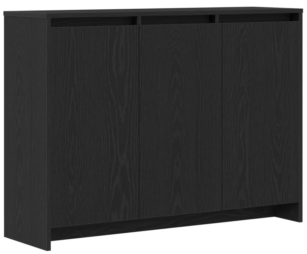 Fekete Tölgy Büfé 102x33x75 cm Műanyag Fa