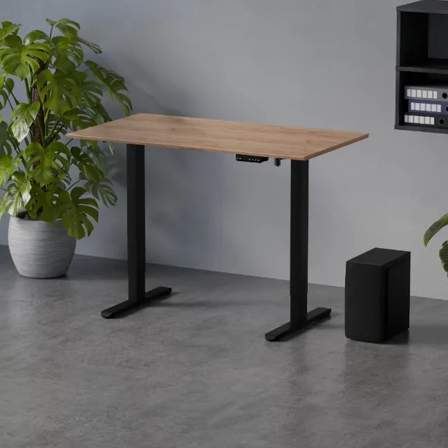 Elektromosan állítható magasságú íróasztal 120x67cm Craft tölgy / fekete | LVN System Control Flex+