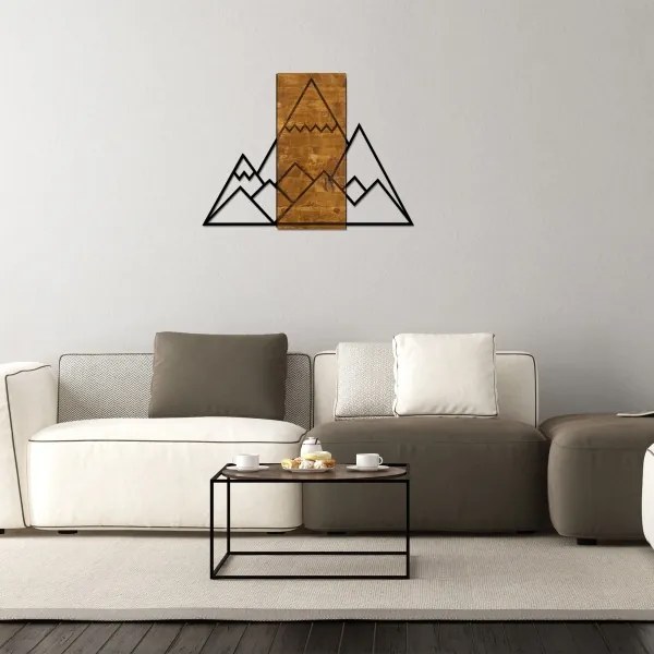 Fali dekoráció 78x58 cm hegy fa/fém