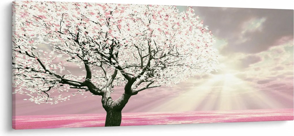 Rózsaszín fa képe (120x50 cm)