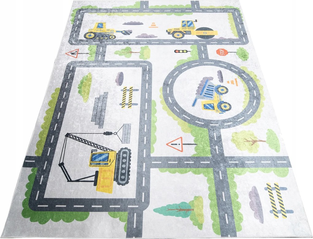 Gyerek Szőnyeg Színes 140x200 Útépítés