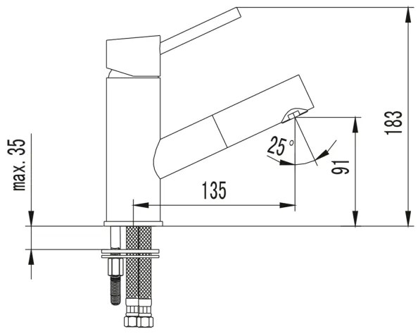 Sapho - SOLITER mosdócsaptelep 18,3 cm fényes króm