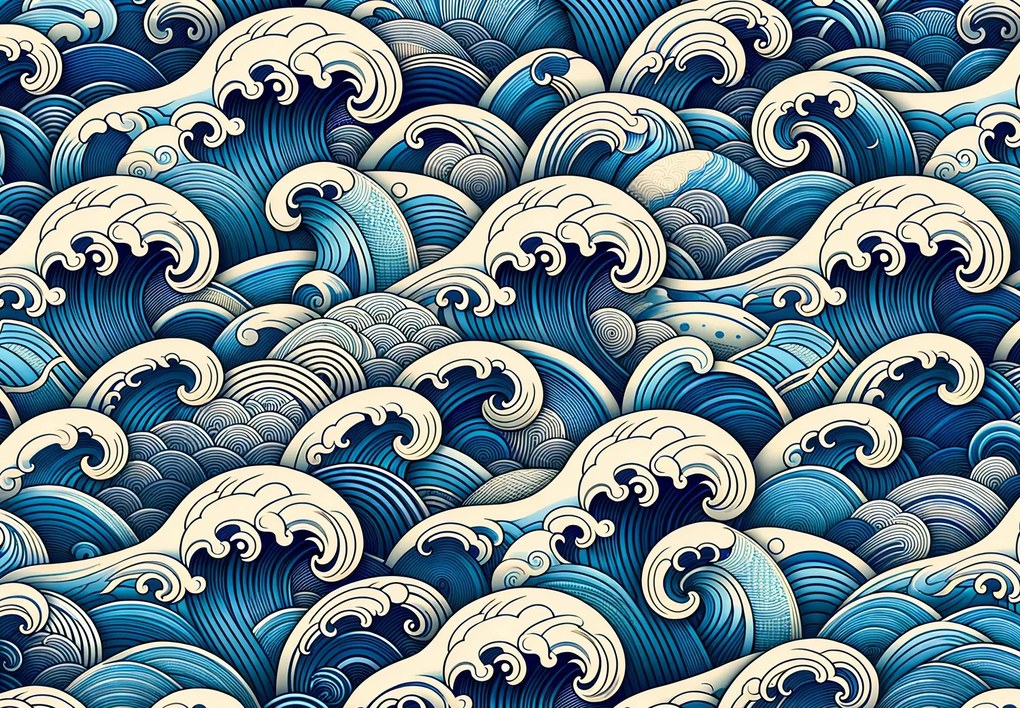Fotótapéta - Kék hullámok (147x102 cm)