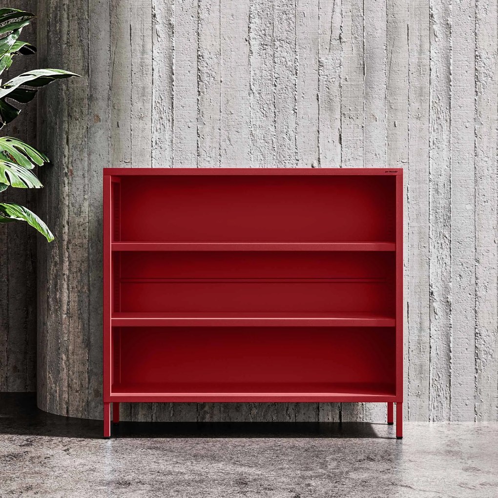 Alacsony polcos szekrény LUCA , 1000 x 900 x 350 mm, Modern: piros