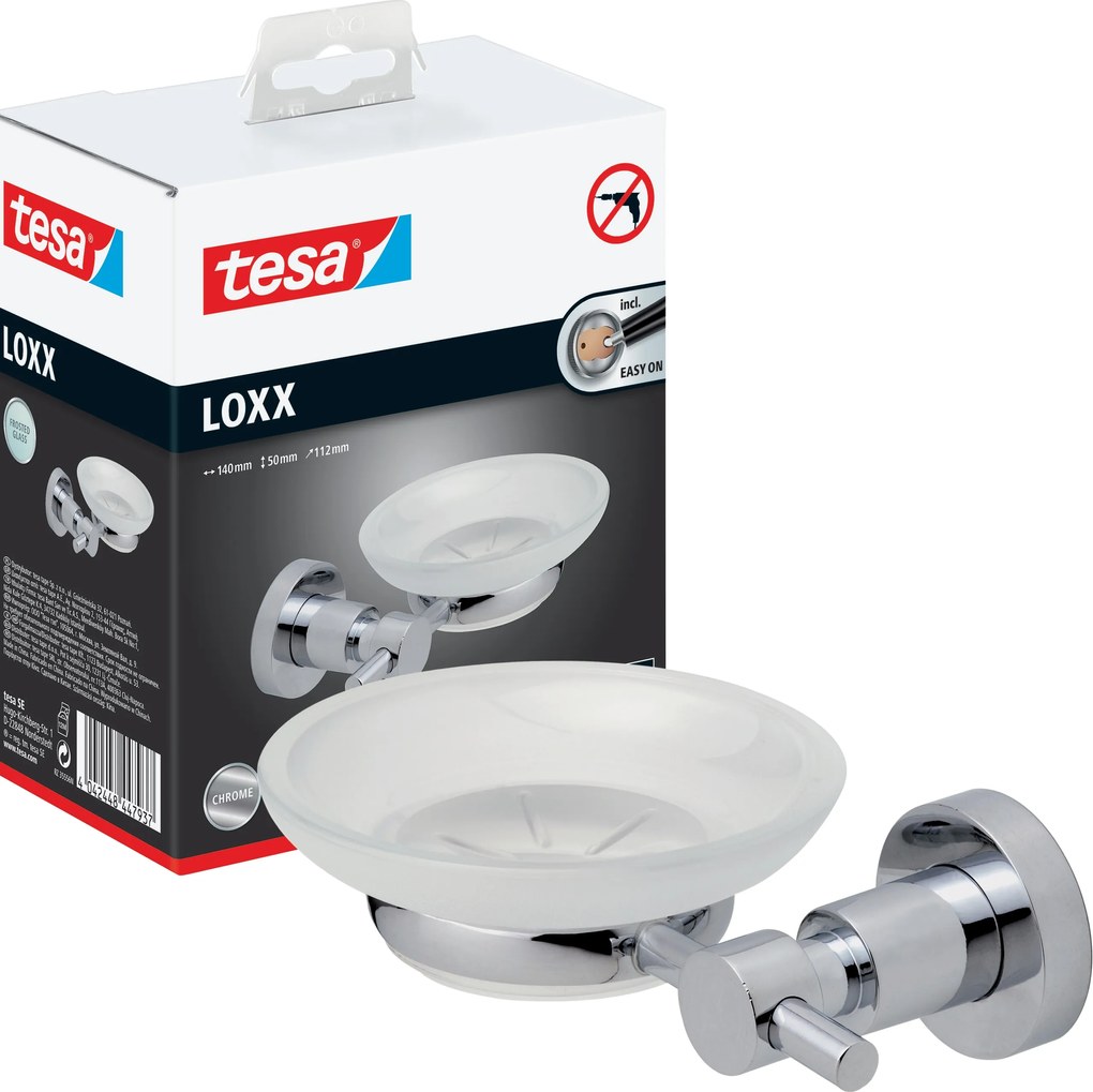 Fürdőszobai szappantartó Függő Tesa Loxx Fürdőszoba Krómozott Fém