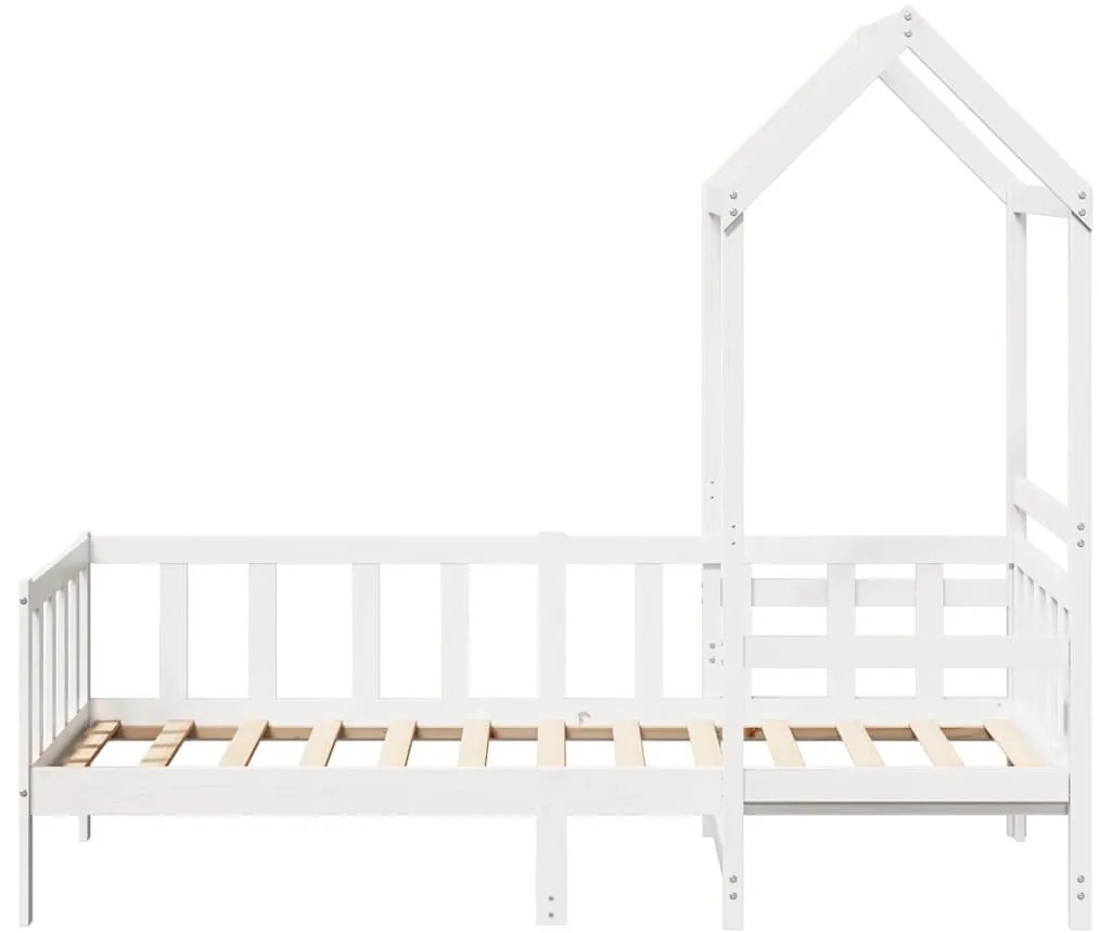 fehér tömör fenyőfa kanapéágy tetővel 80 x 200 cm