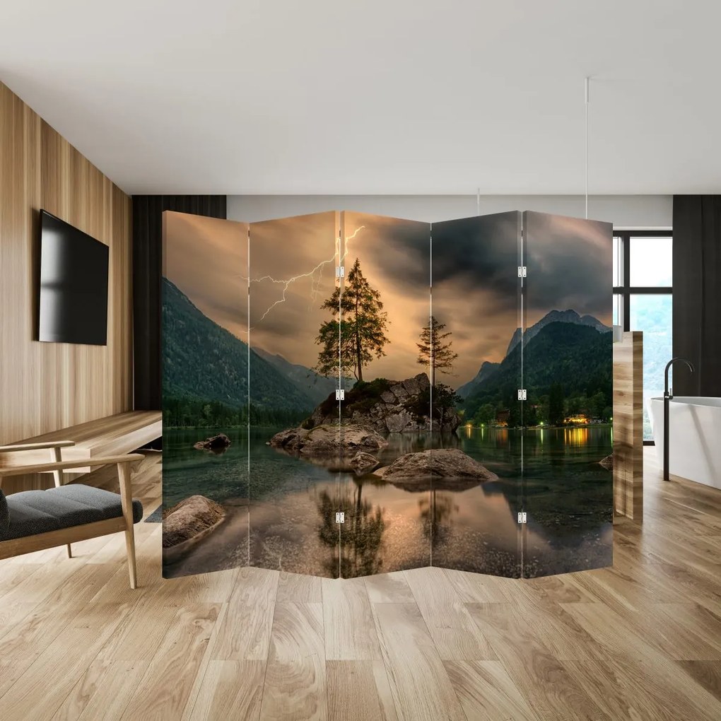 Paraván - Tó a hegyekben (210x170 cm)