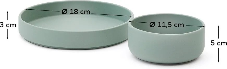 Szilikon gyerek étkészlet 2 db-os Lili – Kave Home