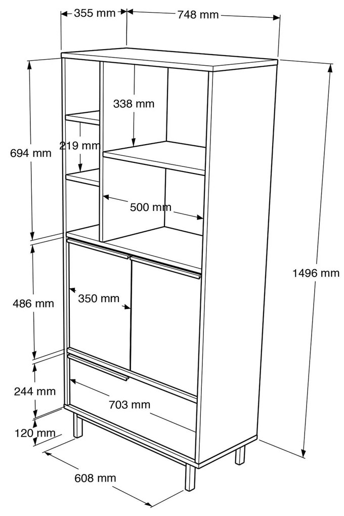 Konyhaszekrény Onaferra 9 B (fehér + fekete). 1106581