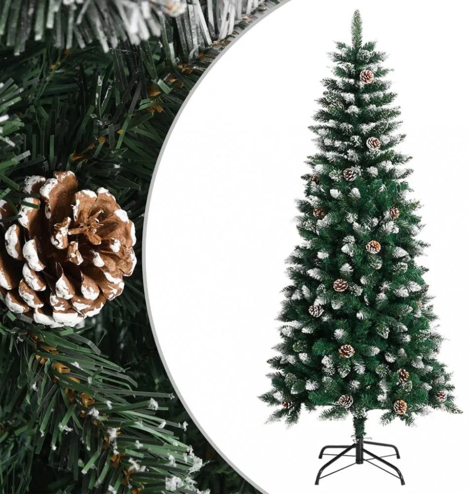 zöld PVC műkarácsonyfa állvánnyal 150 cm
