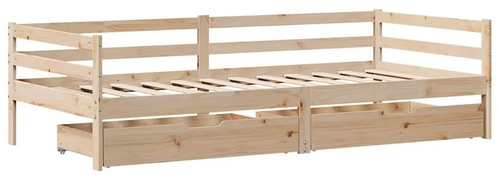 tömör fenyőfa kanapéágy fiókokkal 80 x 200 cm