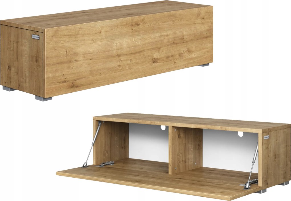 Rtv szekrény Kira akasztós szekrény 105 cm Rtv asztal tölgy craft arany matt