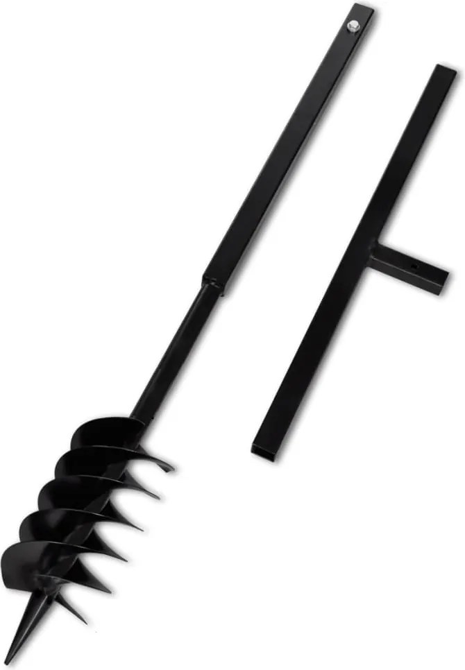 vidaXL Kézi Föld Fúró Auger Bit 120 mm Dupla Spirállal Fekete Acél