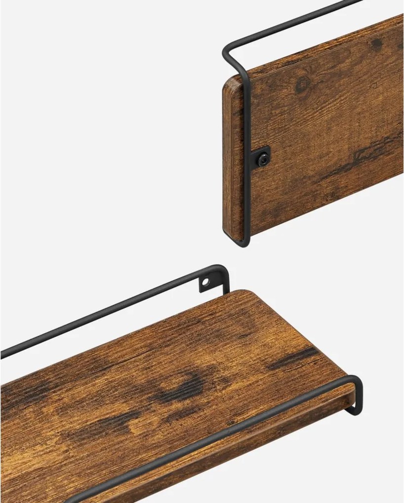 2 darabos sarok fali polc, rusztikus barna 40x29x4cm