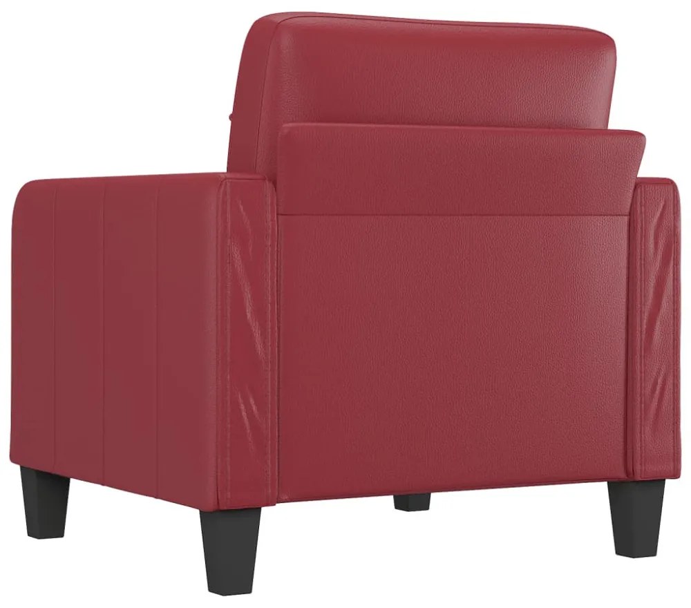 bordó műbőr kanapéfotel 60 cm