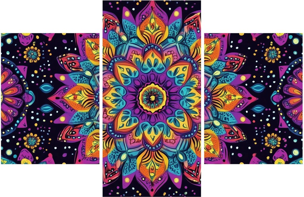 Kép - Kaleidoszkópos mandala (90x60 cm)
