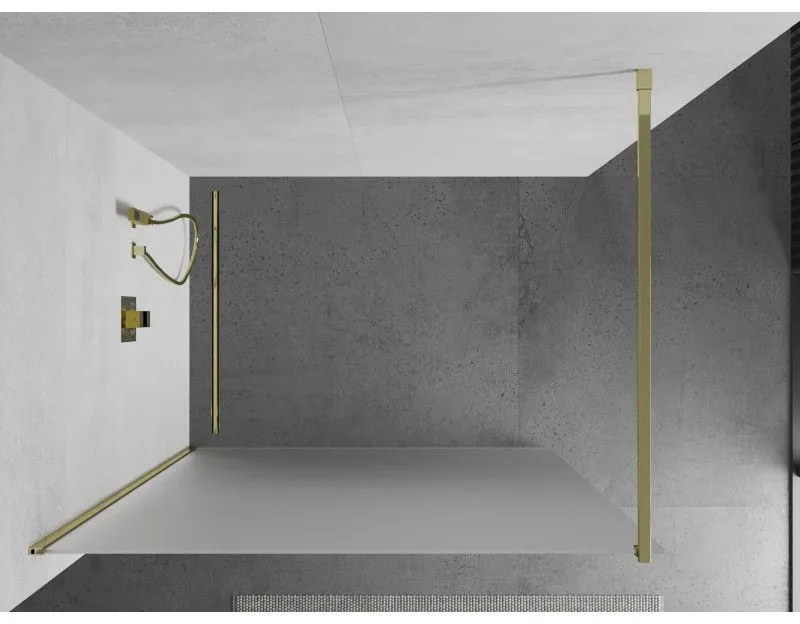 Mexen Kioto zuhanyparaván 110x200 cm 8 mm, arany profil, üveg fagyhatás, 800-110-101-50-30