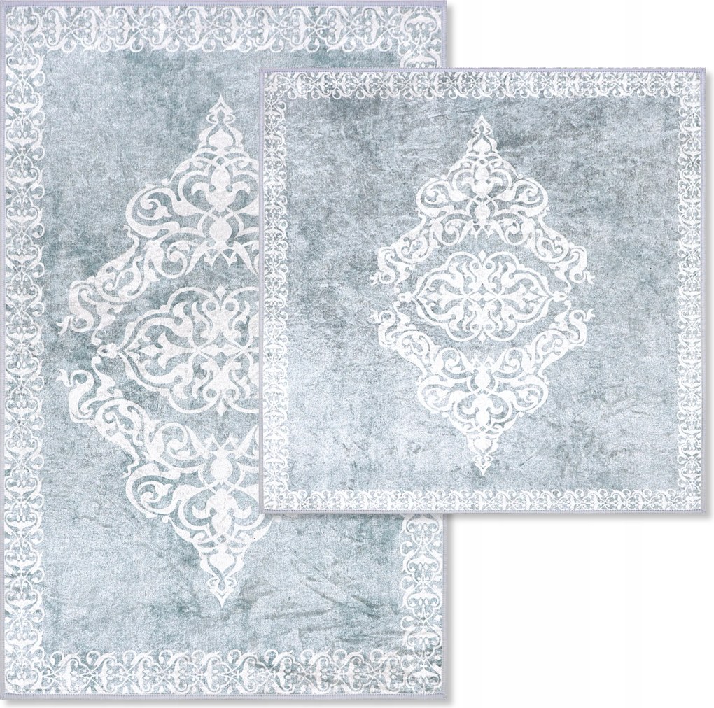 Fürdőszobaszőnyeg Szett 2 Db 50X80 Szürke Csúszásgátló Nagy Mosható