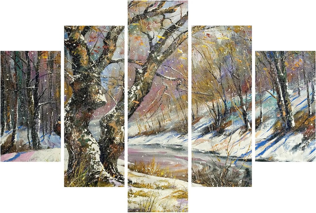 Egy festett téli táj képe (150x105 cm)