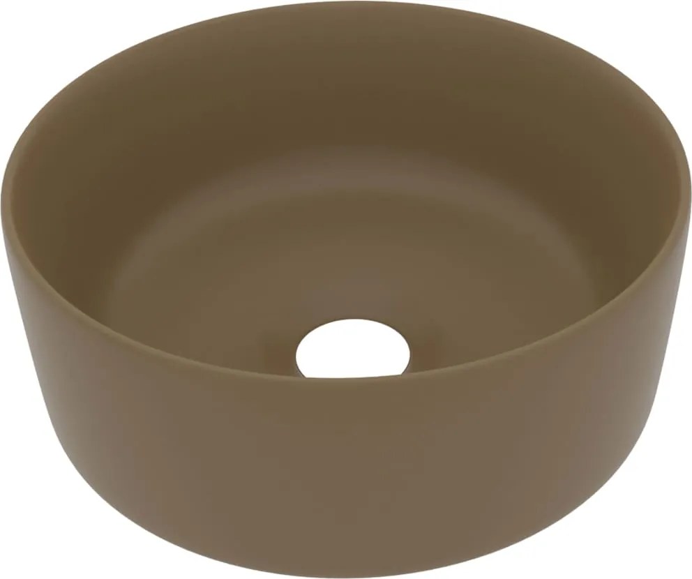 vidaXL kerek matt krémszínű kerámia luxus mosdókagyló 40 x 15 cm