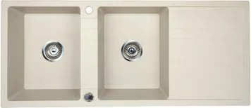RIVA 2B 1D 1160x500 gránit mosogató LIGHT BEIGE GRANMASTER