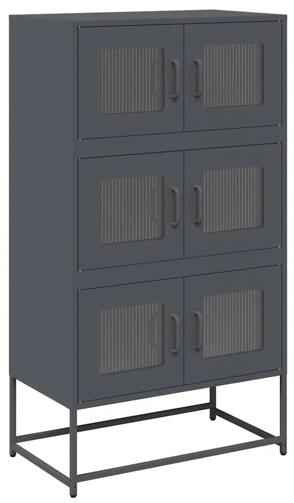 Highboard antracit 68x39x123 cm Acél