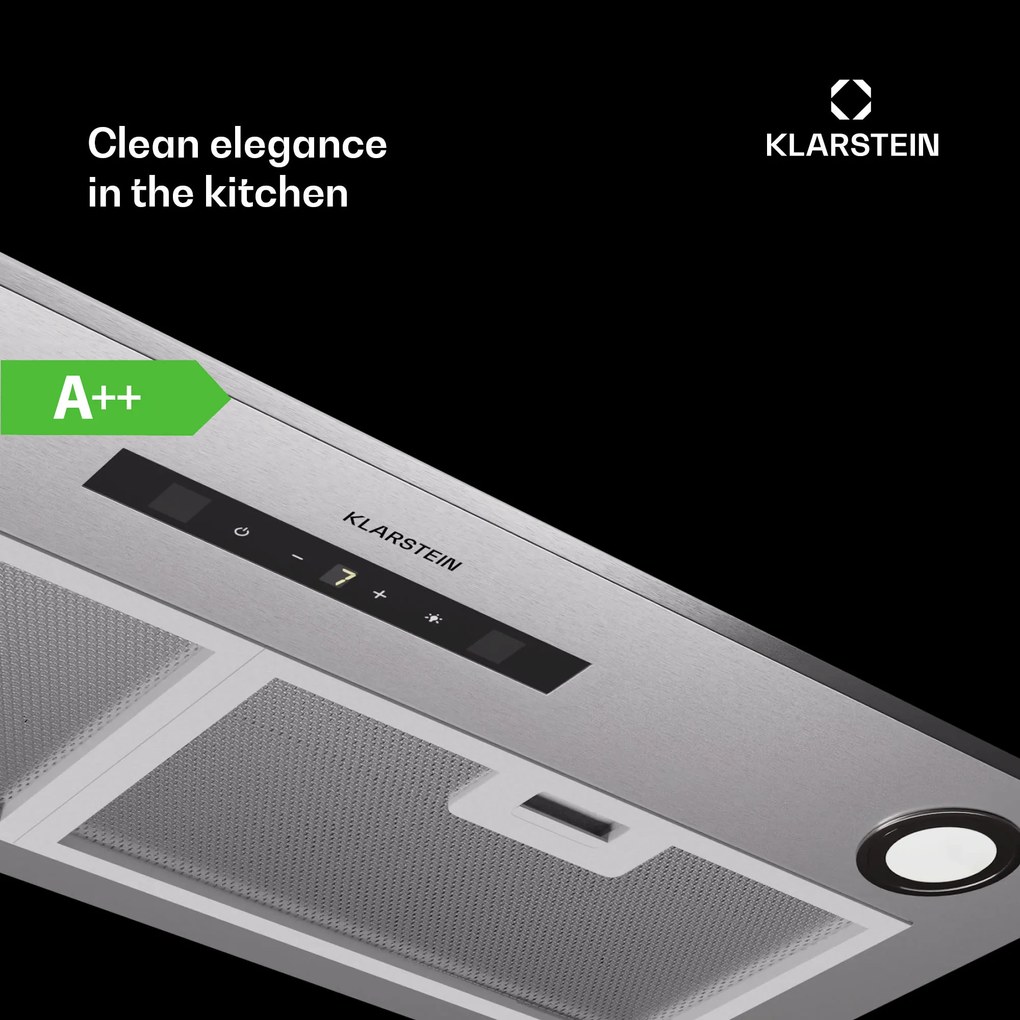 Klarstein Paolo 72 beépíthető páraelszívó 72 cm 520 m³/h LED Touch A++