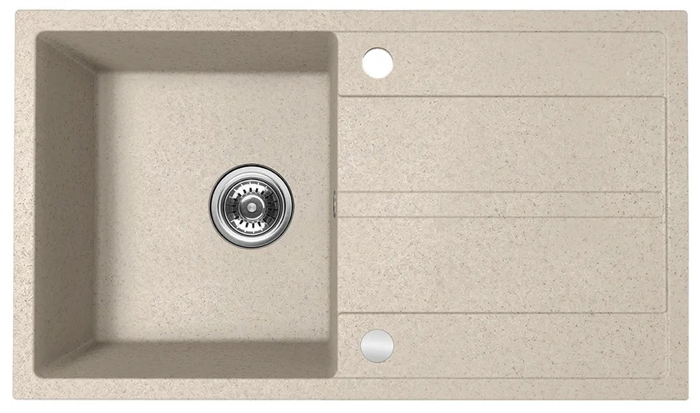 Kuchinox Viti, 1 rekeszes gránit mosogató 760x440x175 mm + szifon, bézs, LAV-SBX_411Y