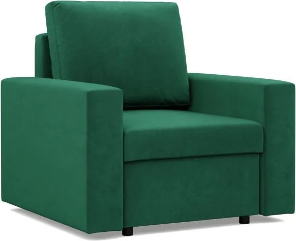 Zeus fotel, egyenes kartámasz, bársony, bonell töltet, zöld