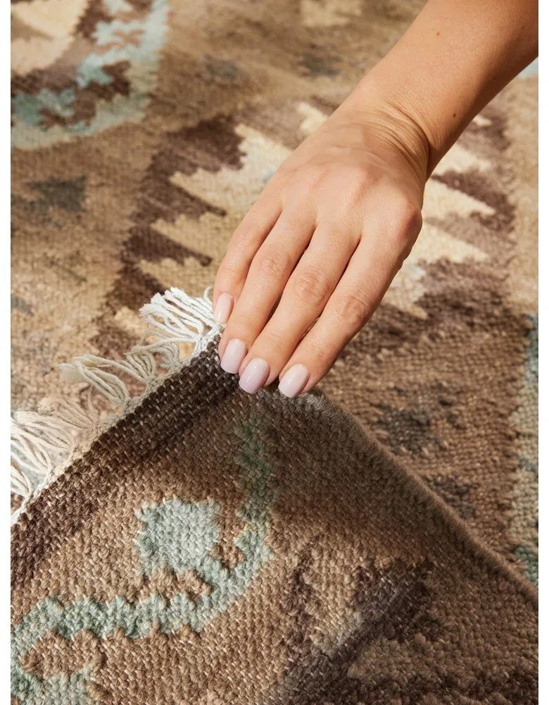 Világoskék-bézs kétoldalas kézi szövésű gyapjú szőnyeg 200x290 cm Kamal Dune – Nouristan