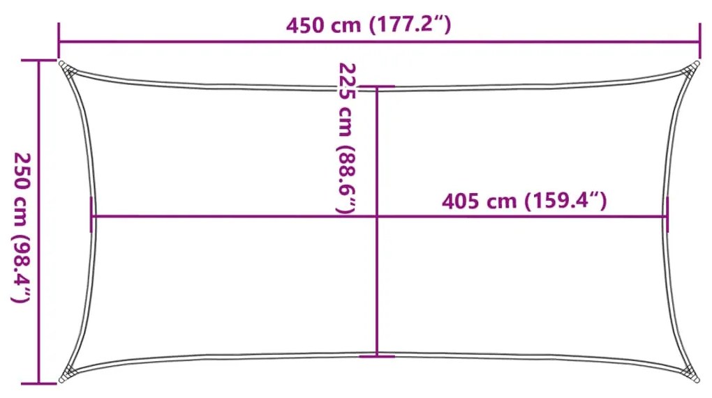 sárga HDPE napvitorla 160 g/m² 2,5 x 4,5 m