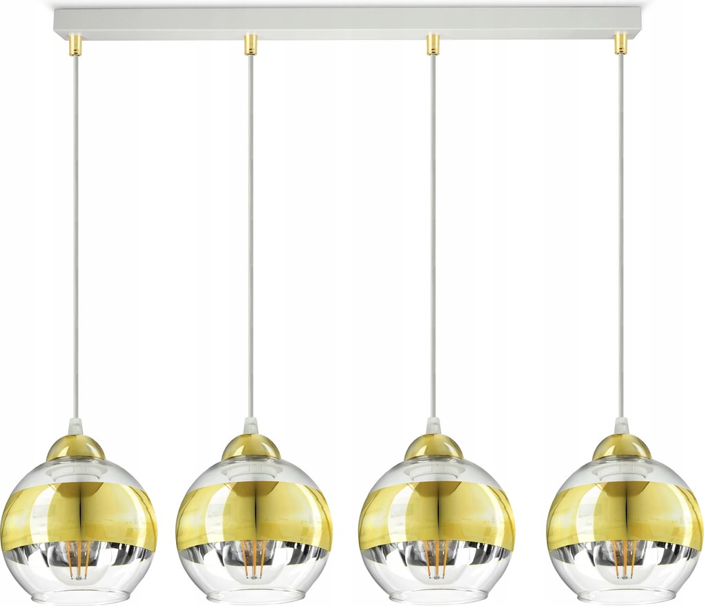 Mennyezeti lámpa Csillár Fehér Arany Glass BZ4 Led