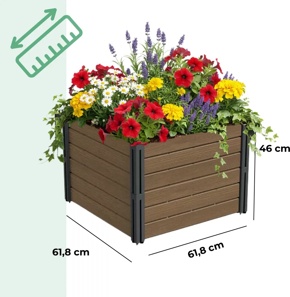BASE PLANT magaságyás, 61x61x46cm, természetes barna Prosperplast