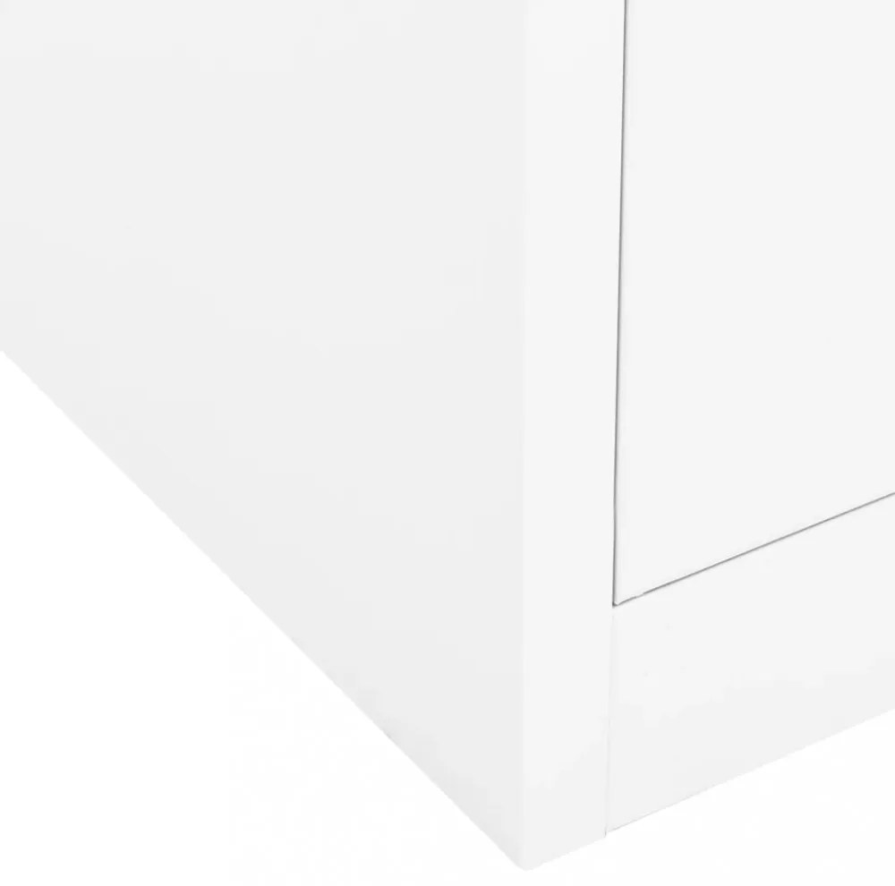 fehér acél irodai szekrény 90 x 40 x 102 cm