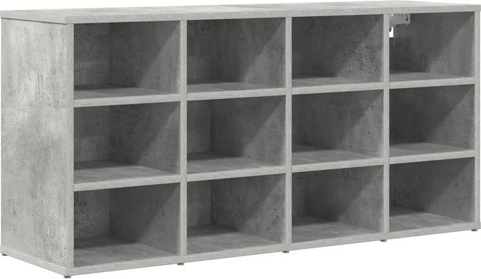 vidaXL Cipőszekrény polcokkal Beton szürke 103 x 30 x 51 cm Faanyag
