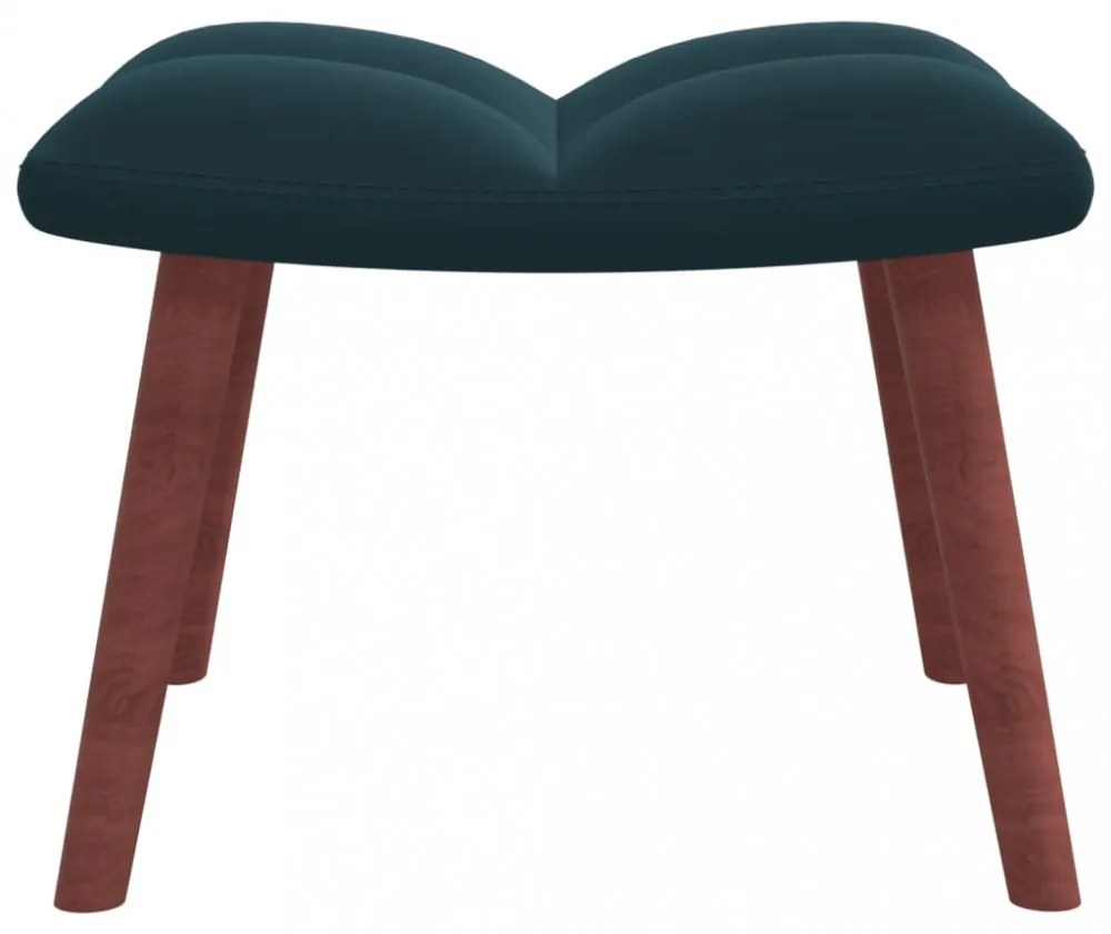 kék bársony hintaszék zsámolynal