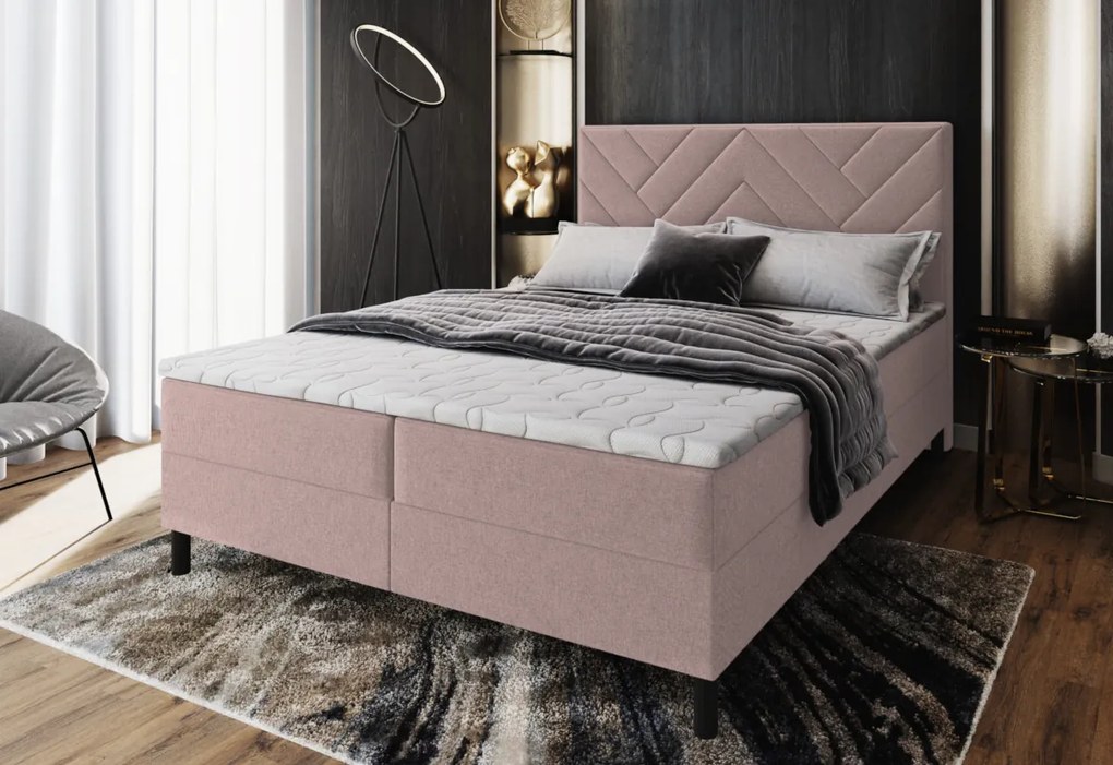 ROKOS kárpitozott boxspring ágy + topper, 180x200, malmo 05