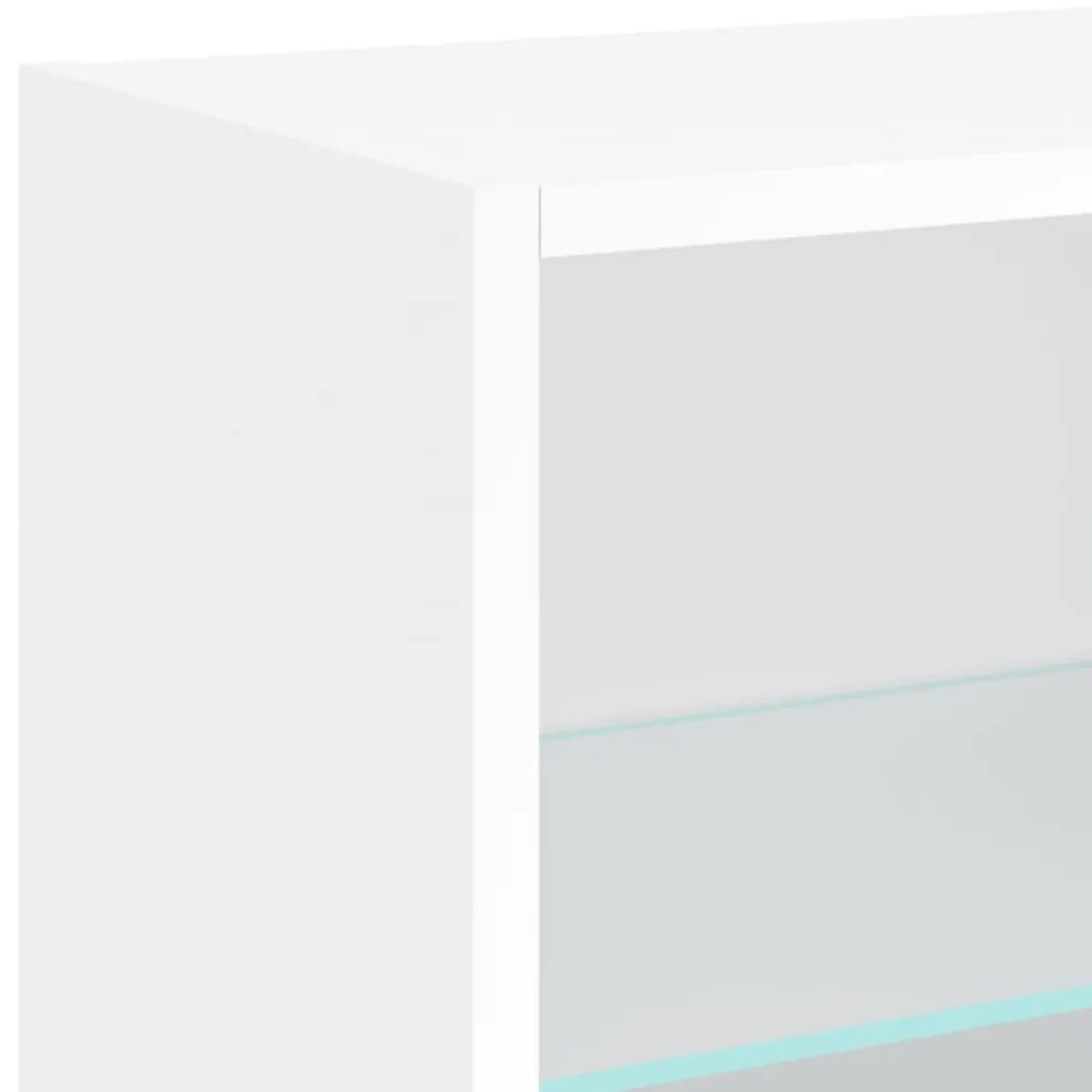 vidaXL 8 darab fehér szerelt fa fali TV-bútor LED-del