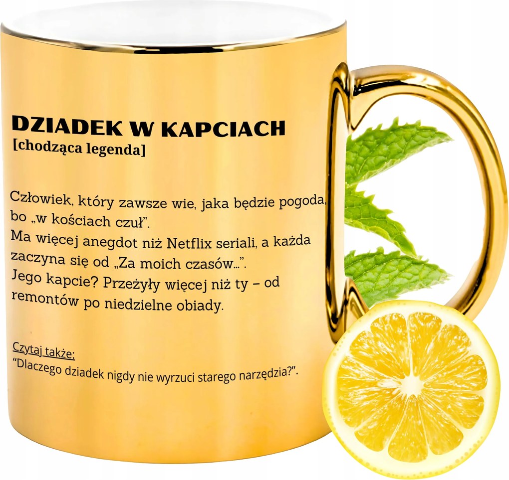 Arany Bögre Csillogó Papucs Nagypapa Ajándék Nyomtatott Fotóval