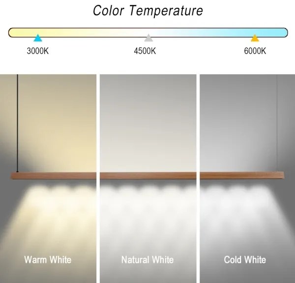 Immax NEO 07305L - MADEIRA dimmelhető LED csillár kábelen 44W/230V, Wi‑Fi Tuya, 202 cm, tölgy