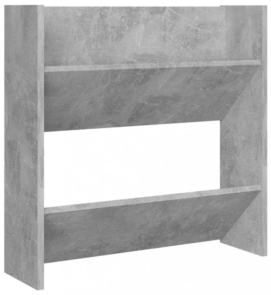 2 db betonszürke fali cipősszekrény 60 x 18 x 60 cm