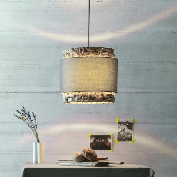 Brilliant - Csillár zsinóron WATERLILLY 1xE27/60W/230V átm. 35 cm szürke