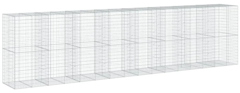 horganyzott vas gabion kosár fedéllel 800 x 100 x 200 cm