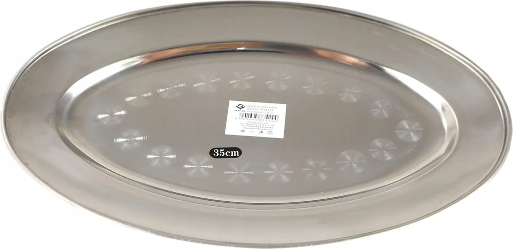 Fém Tál Ovális Díszítéssel 35 cm 134436