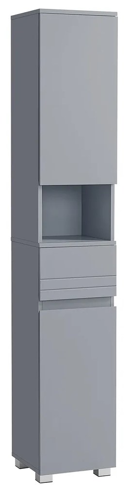 Magas fürdőszobai szekrény 30×30×170 cm, misztikus szürke színben